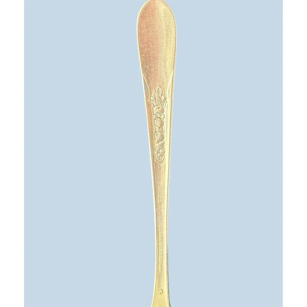 Wm Rogers Mfg Co Original Rogers Serving Spoon Fruit Motif Silverplate VTG 1890s